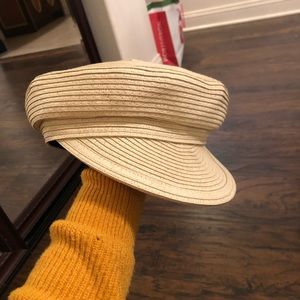 Straw style baker boy cap